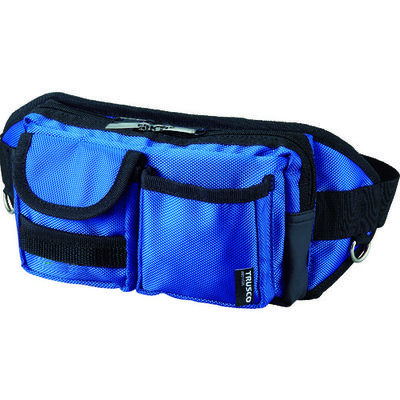 トラスコ中山 TRUSCO ウエストポーチ 2ポケット ブルー TC-WDP-BL 1個 392-6940（直送品）