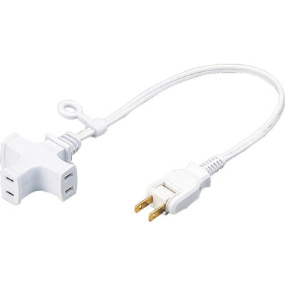 正和電工 3ケ口ショートマルチタップ 0.4m 白 T-30MG 1個 001-7086（直送品）