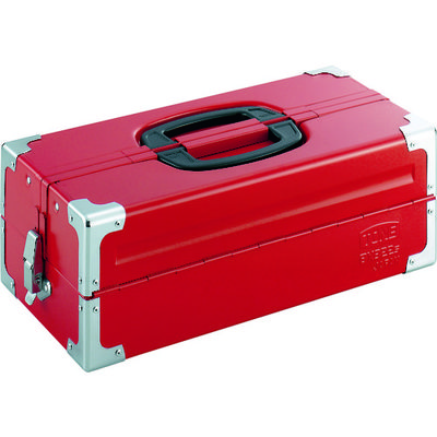 TONE ツールケース(メタル) V形2段式 433X220X160mm レッド BX322S 1個 390-4351（直送品）