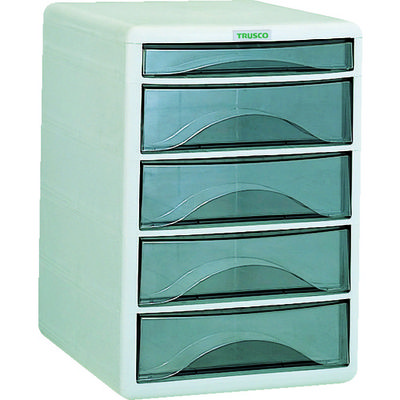 トラスコ中山 TRUSCO プラスチックレターケース A4浅型1段、深型4段 PA4-SW5 1台(1個) 000-0698（直送品）