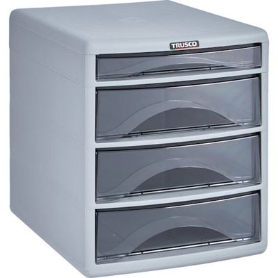 トラスコ中山 TRUSCO プラスチックレターケース A4浅型1段、深型3段 PA4-SW4 1台(1個) 000-0663（直送品）