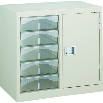 トラスコ中山 TRUSCO レターケース A4型・扉棚付コンビ 深型引出し5個 A4-W205K 1台 504-6653（直送品）