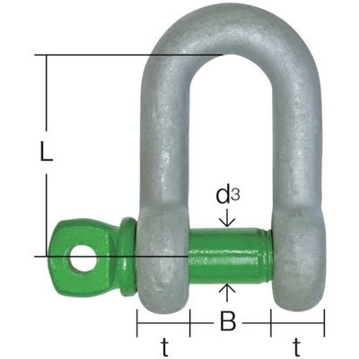 大洋製器工業 TAIYO グリーンピンスタンダードシャックル ストレート・捻込 0.33t(3259799) GPS-0.33T 1個（直送品）