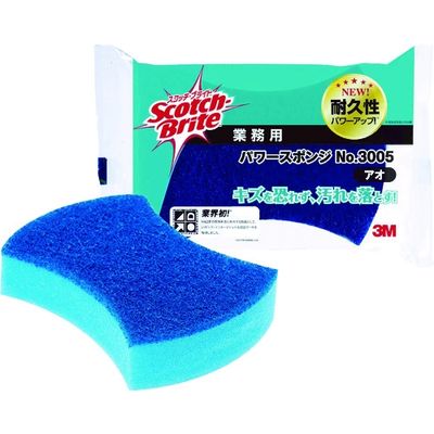 スリーエム ジャパン 3M スコッチ・ブライト パワースポンジ NO.3005 ブルー 3005 BLU 1個 344-9904（直送品）