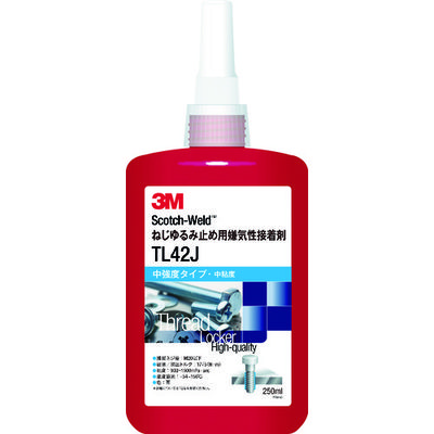 スリーエム ジャパン 3M ScotchーWeld ねじゆるみ止め用嫌気性接着剤TL42J 250ml TL42J 1本 381-1107（直送品）