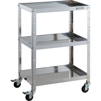 トラスコ中山 TRUSCO ステンレスワゴン クリーンラビット 75φゴム車鉄金具 600×400×H880 3段 CRB-963 1台（直送品）