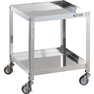 TRUSCO ステンレスワゴン クリーンラビット 75φウレタン車SUS金具 500×500×H600 2段 CRB-652SU 1台（直送品）