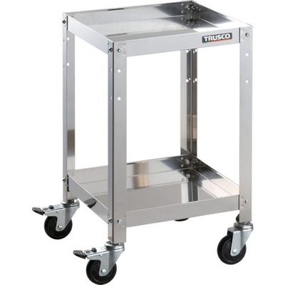 トラスコ中山 TRUSCO ステンレスワゴン クリーンラビット 75φゴム車鉄金具 360×360×H600 2段 CRB-632 1台（直送品）