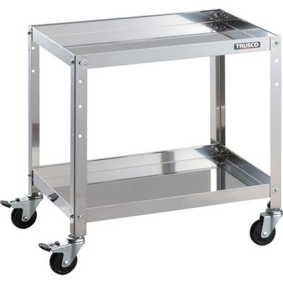 トラスコ中山 TRUSCO ステンレスワゴン クリーンラビット 75φゴム車鉄金具 600×400×H600 2段 CRB-662 1台（直送品）