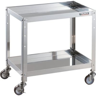 TRUSCO ステンレスワゴン クリーンラビット 75φウレタン車SUS金具 600×400×H600 2段 CRB-662SU 1台（直送品）