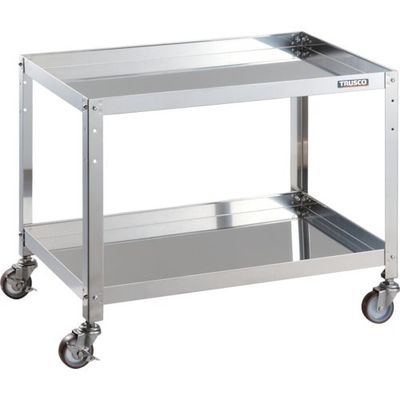 TRUSCO ステンレスワゴン クリーンラビット 75φウレタン車SUS金具 750×500×H600 2段 CRB-672SU 1台（直送品）