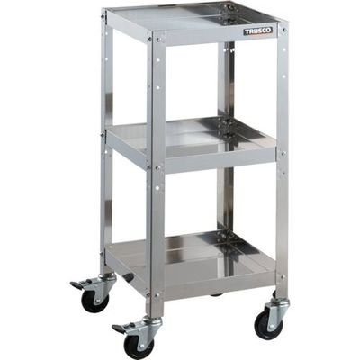 トラスコ中山 TRUSCO ステンレスワゴン クリーンラビット 75φゴム車鉄金具 360×360×H810 3段 CRB-833 1台（直送品）