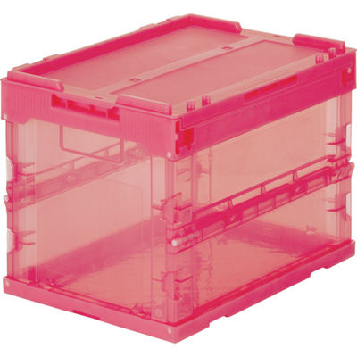 トラスコ中山 TRUSCO オリコン α折りたたみコンテナ スケルコン 20L(蓋付) 透明レッド 赤 TR-SC20 R 1個（直送品）