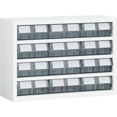 トラスコ中山 TRUSCO パーツケース 横型バンラックケースM型 854X307XH609 3列4段 W TM-64BWN 1台（直送品）