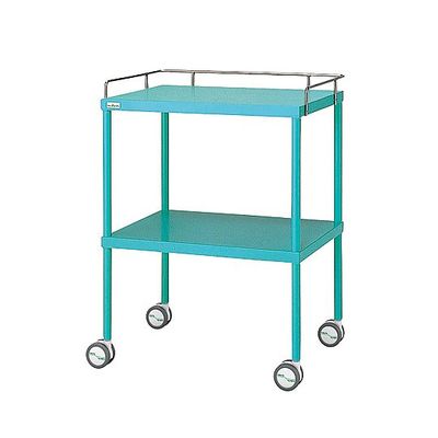 アズワン カラフル回診車 手摺付 グリーン 616×450×842mm 0-210-04 1台（直送品）