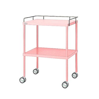 アズワン カラフル回診車 手摺付 ピンク 616×450×842mm 0-210-12 1台（直送品）