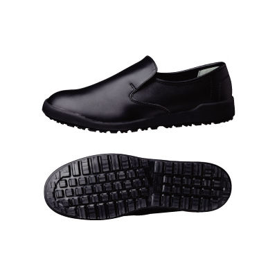 ミドリ安全 作業靴 耐滑 スリッポン H100C 先芯なし 22.5cm ブラック