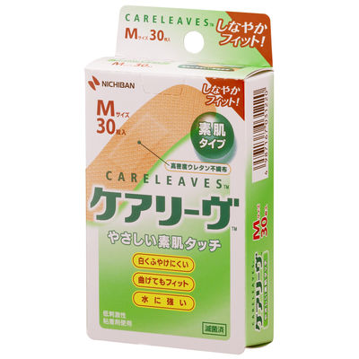 ニチバン 救急絆創膏 ケアリーヴ Mサイズ 21mm×70mm CL30M 1箱（30枚入）