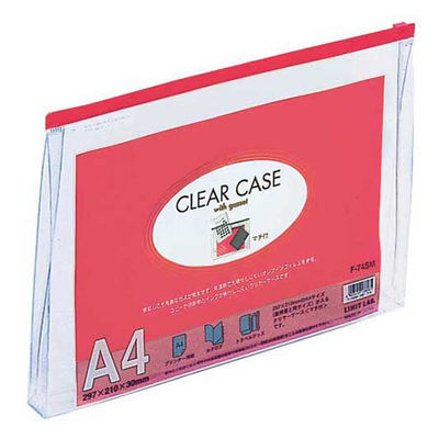 リヒトラブ クリヤーケース Fー74SM A4S 赤 F-74SMアカ 1枚（直送品）