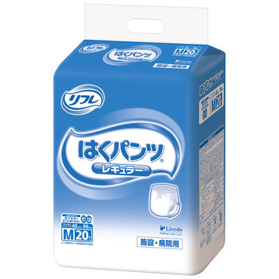 リフレ　大人用紙おむつ　はくパンツレギュラー　M　1箱（120枚：20枚入Ｘ6パック）　リブドゥコーポレーション