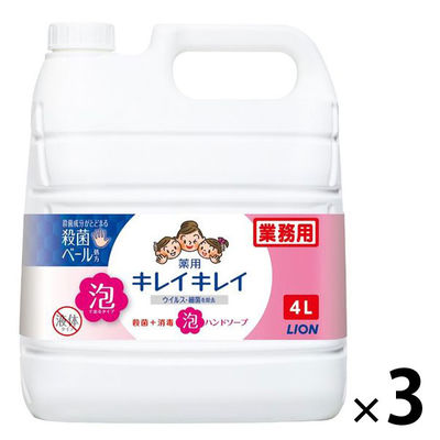 キレイキレイ薬用泡ハンドソープ 業務用詰替4L シトラスフルーティ 1箱（3個入）【泡タイプ】