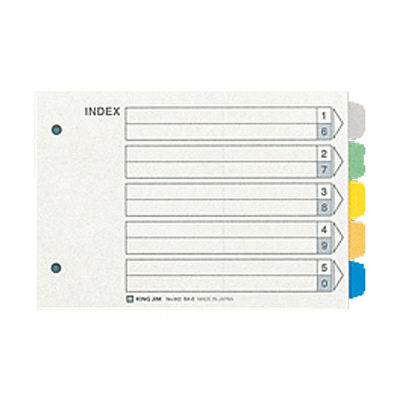 キングジム カラーインデックス B6ヨコ 5山 2穴 902　10組（直送品）