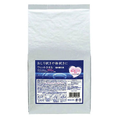 からだふき　ウェットタオル【ウェット】濡れタオル 介護用ウェットタオル 詰替用 1箱（300枚×6個入） 昭和紙工