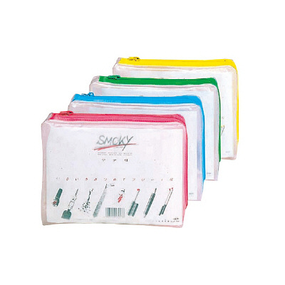 リヒトラブ　クリヤーケース・スモーキィ　B6S　マチ付　黄　F-271キ　１袋（３枚入)　（直送品）