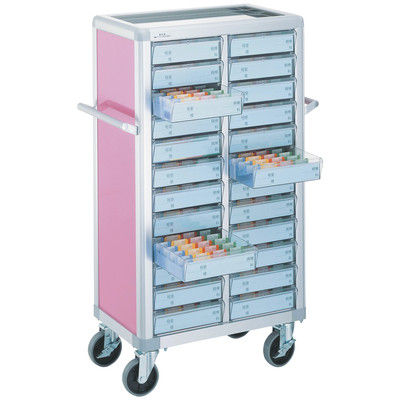 松吉医科器械 マイスコ与薬カート（鍵付）24床用 ライラック KXS-24 1台 23-7001-02-02（直送品）