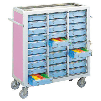 松吉医科器械 マイスコ与薬カート(鍵付)30床用 ライラック KXS-30 1台 23-7001-03-02（直送品）