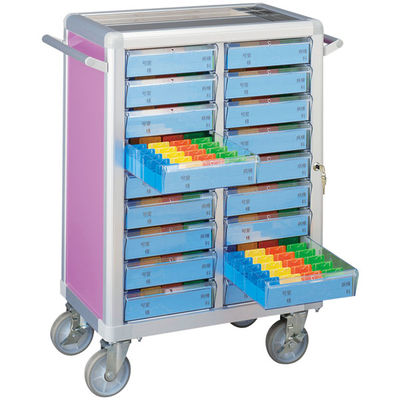 松吉医科器械 マイスコ与薬カート(鍵付)48床用 ライラック KXS-48 1台 23-7001-06-02（直送品）