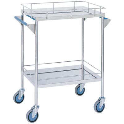 松吉医科器械 カラー回診車 2段 MY-1100B ブルー MY-1100B 1台 20-4001-00　マツヨシカタログ（直送品）