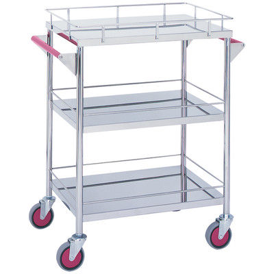 松吉医科器械 カラー回診車 3段 ピンク MY-1102P 1台 20-4003-01　マツヨシカタログ（直送品）