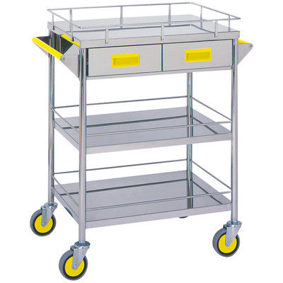 松吉医科器械 カラー回診車 引出付3段 イエロー MY-1106Y 1台 20-4002-02　マツヨシカタログ（直送品）