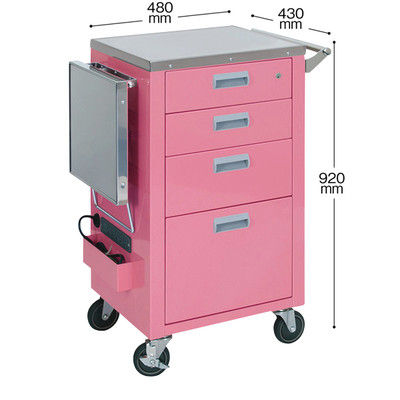 松吉医科器械 マイスコ救急カート コンパクトタイプ ピンク MY-4650P 1台 24-3320-01（直送品）