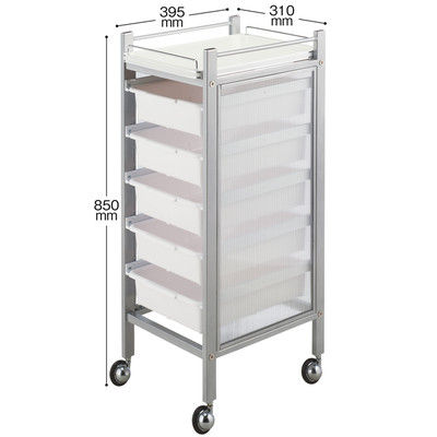 松吉医科器械 カラーアプリワゴン 収納タイプ ホワイト SN-AP009WH 1台 24-3370-00-01　マツヨシカタログ（直送品）