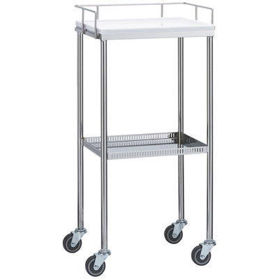 松吉医科器械 ナースワゴン 2段 ホワイト YL-NW1W 1台 23-5236-00（直送品）