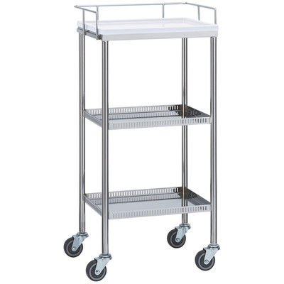 松吉医科器械 ナースワゴン 3段 ホワイト YL-NW2W 1台 23-5237-00（直送品）