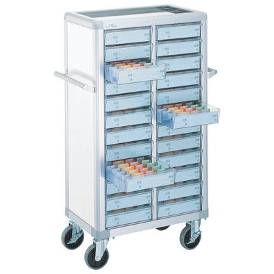 松吉医科器械 マイスコ与薬カート(鍵付)24床用 ホワイト KXS-24 1台 23-7001-02-03（直送品）