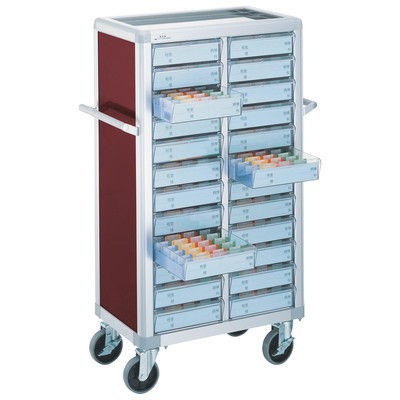 松吉医科器械 マイスコ与薬カート(鍵付)24床用 ブラウン KXS-24 1台 23-7001-02-04（直送品）