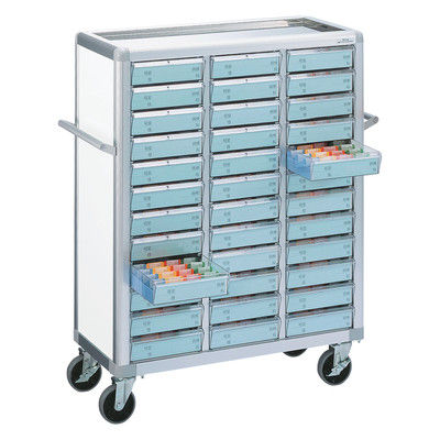 松吉医科器械 マイスコ与薬カート(鍵付)36床用 ホワイト KXS-36 1台 23-7001-04-03（直送品）