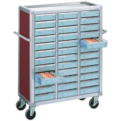 松吉医科器械 マイスコ与薬カート(鍵付)36床用 ブラウン KXS-36 1台 23-7001-04-04（直送品）