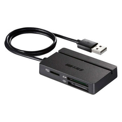 バッファロー ＵＳＢ２．０　マルチカードリーダー／ライター　スタンダードモデル　ブラック BSCR100U2BK 1台（直送品）