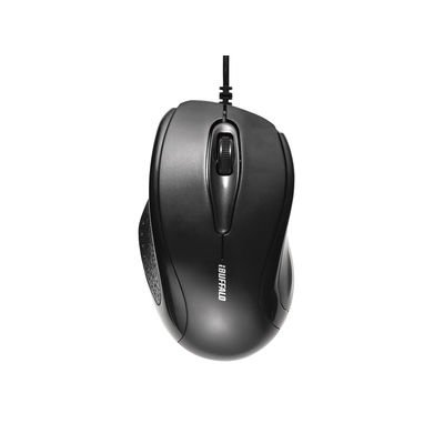 バッファロー　有線マウス　ブラック　IrLED式/3ボタン/1000dpi/簡易パッケージ対応　BSMRU21BKZ（直送品）
