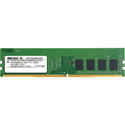 バッファロー ＰＣ４ー２４００（ＤＤＲ４ー２４００）対応　２８８Ｐｉｎ　ＤＤＲ４　ＳＤＲＡＭ　ＤＩＭＭ　４ＧＢ MV-D4U2400-S4G 1式（直送品）