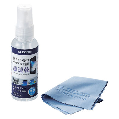 エレコム スマホ・タブレット専用クリーニングリキッド&クロスセット P-CKST60SET 1個（直送品）