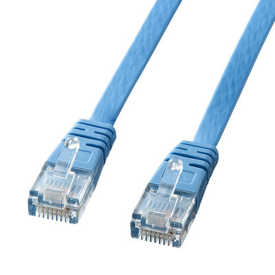 サンワサプライ カテゴリ6フラットケーブル0.5m（ライトブルー） KB-FL6-005LBN（直送品）