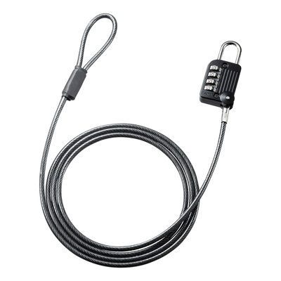 サンワサプライ ワイヤー一体型ダイヤル錠(ブラック) SLE-32S 1個（直送品）