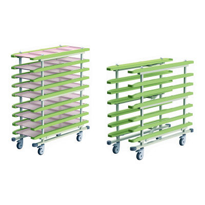 河淳 下膳カート 幅1380×奥行615×高さ1565mm MCR040YG 1台 24-5349-07（直送品）