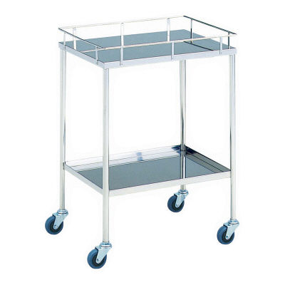 松吉医科器械 器械台 四方手摺付逆盆式 キャスター75mm(静音) MY-1011B 1台 01-2275-00（直送品）